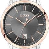 Buy Shop Hugo Boss Classic Grey Dial Two Tone Steel Strap Watch for Men - 1513688 USA Online