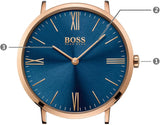 Buy Shop Hugo Boss Classic Jackson Blue Dial Brown Leather Strap Watch for Men - 1513458 USA Online