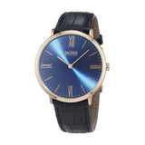 Buy Shop Hugo Boss Classic Jackson Blue Dial Brown Leather Strap Watch for Men - 1513458 USA Online