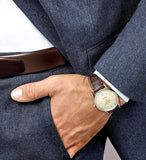 Buy Shop Hugo Boss Classic White Dial Brown Leather Strap Watch for Men - 1513486 USA Online