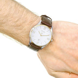 Buy Shop Hugo Boss Classic White Dial Brown Leather Strap Watch for Men - 1513486 USA Online