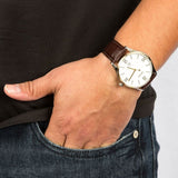Buy Shop Hugo Boss Classic White Dial Brown Leather Strap Watch for Men - 1513486 USA Online