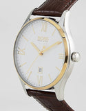 Buy Shop Hugo Boss Classic White Dial Brown Leather Strap Watch for Men - 1513486 USA Online