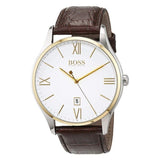 Buy Shop Hugo Boss Classic White Dial Brown Leather Strap Watch for Men - 1513486 USA Online
