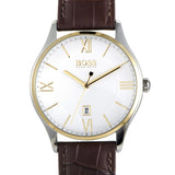 Buy Shop Hugo Boss Classic White Dial Brown Leather Strap Watch for Men - 1513486 USA Online