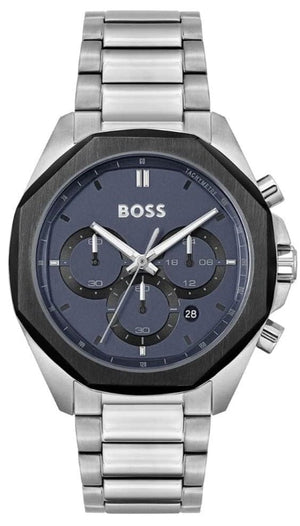 Buy Shop Hugo Boss Cloud Chronograph Blue Dial Silver Steel Strap Watch For Men - 1514015 USA Online