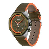 Buy Shop Hugo Boss Cloud Chronograph Olive Green Dial Green Leather Strap Watch for Men - 1514018 USA Online