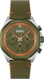 Buy Shop Hugo Boss Cloud Chronograph Olive Green Dial Green Leather Strap Watch for Men - 1514018 USA Online