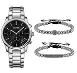 Buy Shop Hugo Boss Commander Black Dial Silver Steel Strap Watch for Men - 1513433 USA Online