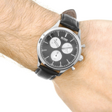 Buy Shop Hugo Boss Companion Black Dial Black Leather Strap Watch for Men - 1513543 USA Online