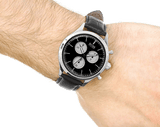 Buy Shop Hugo Boss Companion Black Dial Black Leather Strap Watch for Men - 1513543 USA Online