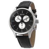 Buy Shop Hugo Boss Companion Black Dial Black Leather Strap Watch for Men - 1513543 USA Online