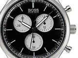 Buy Shop Hugo Boss Companion Black Dial Black Leather Strap Watch for Men - 1513543 USA Online
