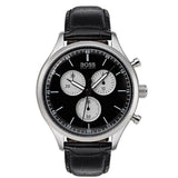 Buy Shop Hugo Boss Companion Black Dial Black Leather Strap Watch for Men - 1513543 USA Online
