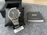 Buy Shop Hugo Boss Companion Black Dial Silver Steel Strap Watch for Men - 1513652 USA Online