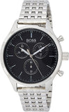 Buy Shop Hugo Boss Companion Black Dial Silver Steel Strap Watch for Men - 1513652 USA Online