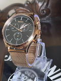 Buy Shop Hugo Boss Companion Chronograph Black Dial Rose Gold Steel Strap Watch For Men - 1513548 USA Online