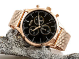 Buy Shop Hugo Boss Companion Chronograph Black Dial Rose Gold Steel Strap Watch For Men - 1513548 USA Online