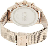 Buy Shop Hugo Boss Companion Chronograph Black Dial Rose Gold Steel Strap Watch For Men - 1513548 USA Online