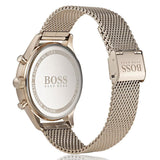 Buy Shop Hugo Boss Companion Chronograph Black Dial Rose Gold Steel Strap Watch For Men - 1513548 USA Online