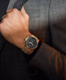 Buy Shop Hugo Boss Companion Quartz Black Dial Rose Gold Mesh Bracelet Watch For Men - HB1513548 USA Online