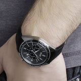 Hugo Boss Contemporary Sport Driver Black Dial Black Leather Strap Watch for Men - 1513085