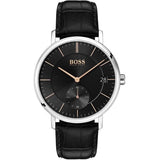 Buy Shop Hugo Boss Corporal Black Dial Black Leather Strap Watch for Men - 1513638 USA Online