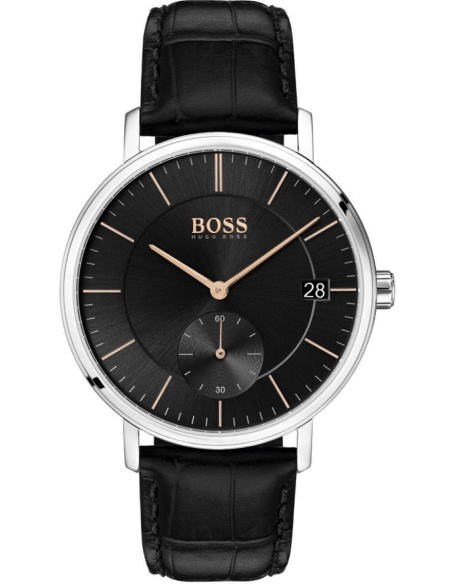 Buy Shop Hugo Boss Corporal Black Dial Black Leather Strap Watch for Men - 1513638 USA Online