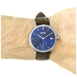 Buy Shop Hugo Boss Corporal Blue Dial Brown Leather Strap Watch for Men - 151363 USA Online
