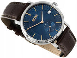 Buy Shop Hugo Boss Corporal Blue Dial Brown Leather Strap Watch for Men - 151363 USA Online