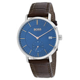Buy Shop Hugo Boss Corporal Blue Dial Brown Leather Strap Watch for Men - 151363 USA Online