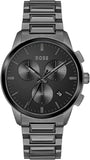 Buy Shop Hugo Boss Dapper Chronograph Black Dial Black Steel Strap Watch For Men - 1513929 USA Online