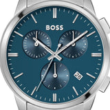 Buy Shop Hugo Boss Dapper Chronograph Blue Dial Silver Steel Strap Watch For Men - 1513927 USA Online