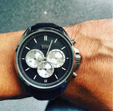 Buy Shop Hugo Boss Driver Black Dial Black Leather Strap Watch for Men - 1512879 USA Online