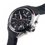 Buy Shop Hugo Boss Driver Black Dial Black Leather Strap Watch for Men -1513087 USA Online