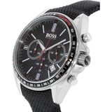 Buy Shop Hugo Boss Driver Black Dial Black Leather Strap Watch for Men -1513087 USA Online