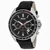 Buy Shop Hugo Boss Driver Black Dial Black Leather Strap Watch for Men -1513087 USA Online