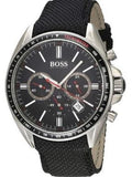 Buy Shop Hugo Boss Driver Black Dial Black Leather Strap Watch for Men -1513087 USA Online