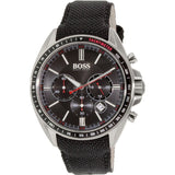Buy Shop Hugo Boss Driver Black Dial Black Leather Strap Watch for Men -1513087 USA Online