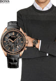 Buy Shop Hugo Boss Driver Black Dial Black Leather Strap Watch for Men - 1513092 USA Online