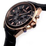 Buy Shop Hugo Boss Driver Black Dial Black Leather Strap Watch for Men - 1513092 USA Online