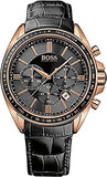 Buy Shop Hugo Boss Driver Black Dial Black Leather Strap Watch for Men - 1513092 USA Online