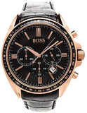 Buy Shop Hugo Boss Driver Black Dial Black Leather Strap Watch for Men - 1513092 USA Online