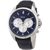 Buy Shop Hugo Boss Driver Blue Dial Black Leather Strap Watch for Men - 1512882 USA Online