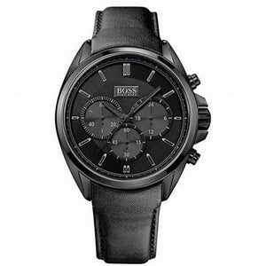 Buy Shop Hugo Boss Driver Chronograph Black Dial Black Leather Strap Watch For Men - HB1513061 USA Online