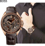 Buy Shop Hugo Boss Driver Chronograph Brown Dial Brown Leather Strap Watch For Men - HB1513093 USA Online