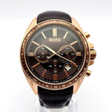 Buy Shop Hugo Boss Driver Chronograph Brown Dial Brown Leather Strap Watch For Men - HB1513093 USA Online