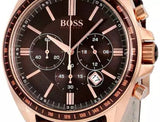 Buy Shop Hugo Boss Driver Chronograph Brown Dial Brown Leather Strap Watch For Men - HB1513093 USA Online