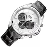 Buy Shop Hugo Boss Driver Chronograph Quartz Silver Dial Black Leather Strap Watch For Men - 1512880 USA Online