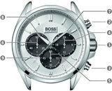 Buy Shop Hugo Boss Driver Chronograph Quartz Silver Dial Black Leather Strap Watch For Men - 1512880 USA Online